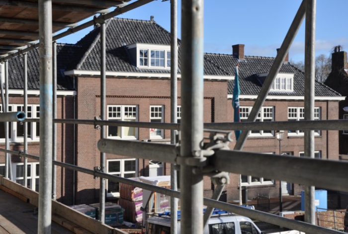 aanzicht tijdens realisatie, Winkels, woningen, parkeren, bouwkundig toezicht,